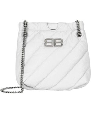 Balenciaga Crush Xs Quilted Leather Tote - White