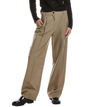 The Row Bogat Wool, Silk, & Mohair-Blend Pant - Brown