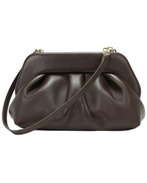 Tiffany & Fred Paris Soft Frame Leather Crossbody Clutch - Brown