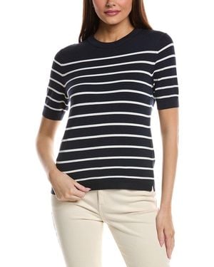 Lafayette 148 New York Striped Crewneck Jumper - Blue