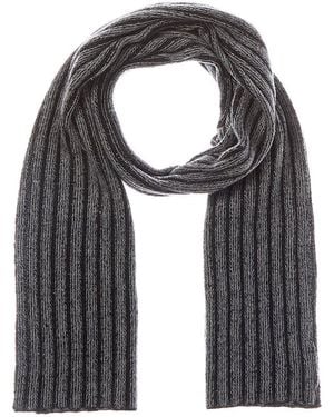 Portolano Cashmere-Blend Ribbed Scarf - Grey