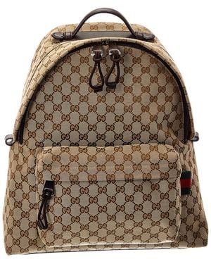 Gucci Gg Canvas Backpack - Brown