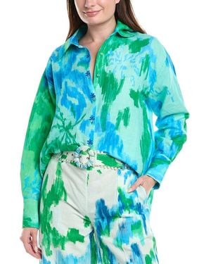 Hemant & Nandita Oversized Linen-Blend Shirt - Blue