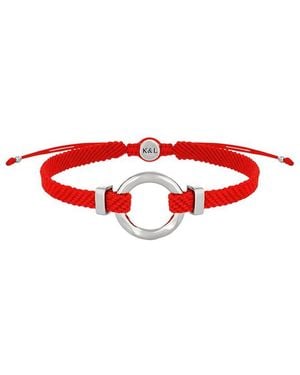 Karma and Luck 18K Plated Bolo Bracelet - Red