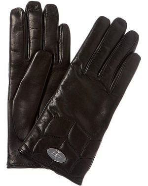 Mulberry Softie Cashmere-Lined Leather Gloves - Black