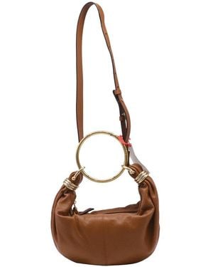 Chloé Tan Leather Small Bracelet Hobo Bag (Authentic Pre-Loved) - Brown