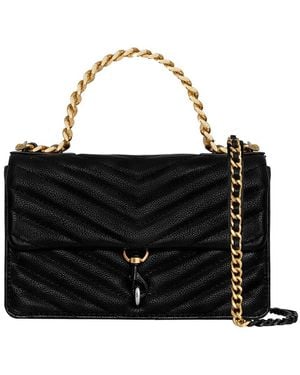 Rebecca Minkoff Edie Chevron Quilted Leather Crossbody - Black