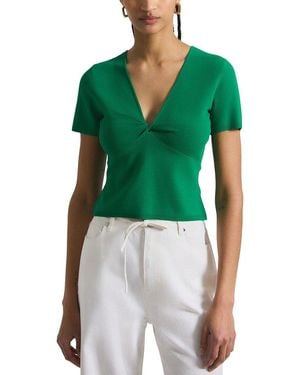 10 Crosby Derek Lam Belle Compact Knit Twist Front Jumper - Green