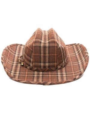 San Diego Hat Mojave Cut & Sew Plaid Cattleman's Hat - Brown