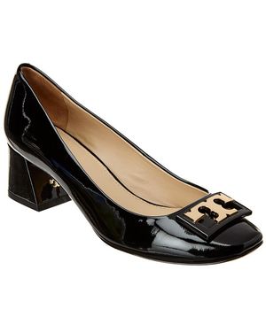 Tory Burch Patent Leather Gigi Block Heel Pumps - Black