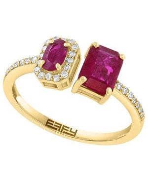 Effy Fine Jewelry 14K 1.51 Ct. Tw. Diamond & Ruby Ring - Pink