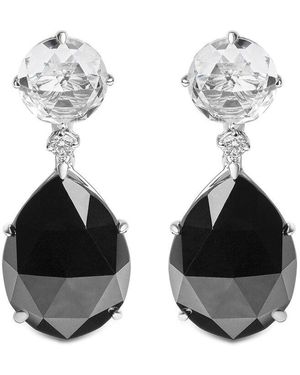 Haus of Brilliance Colourful Gemstones 18K 47.24 Ct. Tw. Diamond & Gemstone Dangle Earrings - Black