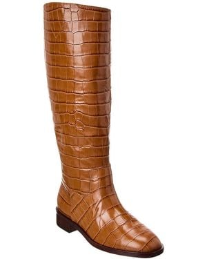 SCHUTZ SHOES Terrance Up Leather Boot - Brown