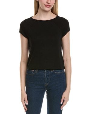 Chaser Brand Pointelle Knit Gabrielle T-shirt - Black