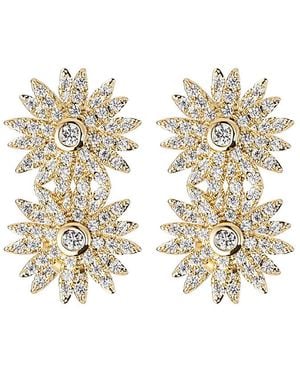 Eye Candy LA Northstar 24k Gold Plated Pave Drop Earrings - Metallic