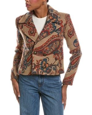 L'Agence Kelsey Cropped Wool-Blend Peacoat - Blue