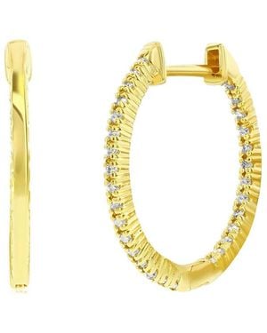 Suzy Levian 14K 0.75 Ct. Tw. Diamond Huggie Earrings - Metallic