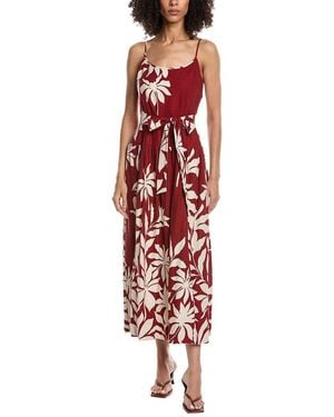 Julia Jordan Linen-Blend Maxi Dress - Red