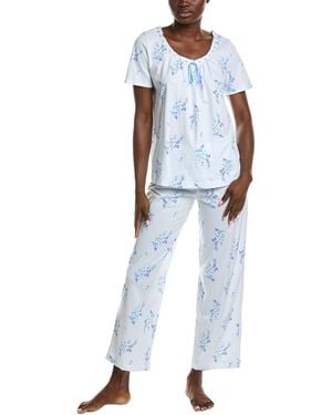 Carole Hochman 2Pc Long Pyjama Set - Blue