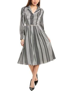 Gracia Belted Shirtdress - Gray