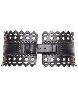 Alaïa Alaïa Vienne Leather Corset Belt (Authentic Pre-Loved) - Black