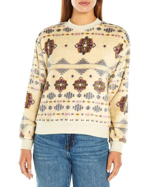 Three Dots Cedar Print Pullover - Natural