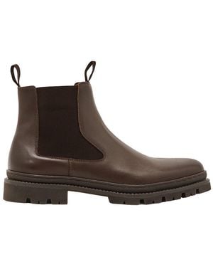 Reiss Huxley Leather Boot - Brown