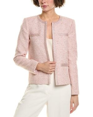 St. John Wool-Blend Tweed Jacket - Pink