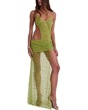 Ariele Tesoro Embellished Mini Dress - Green