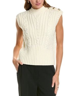 Laundry by Shelli Segal Mock Neck Jumper Vest - White