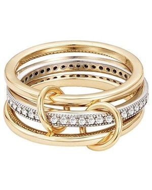 Adornia 14K Plated Cz Connected 3Pc Ring Stack - White