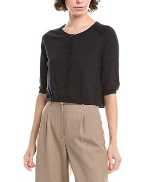 Max Mara S Clima Wool Shoulder Wrap Cardigan - Black