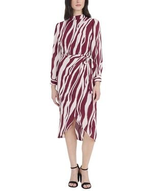 Maggy London Mock Neck Dress - Red