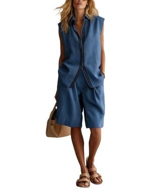 Olivia Taylor Linen Top & Short Set - Blue