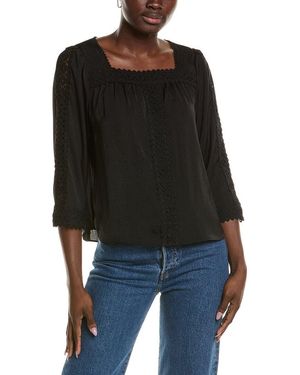 Vince Camuto Lace Yoke Blouse - Black