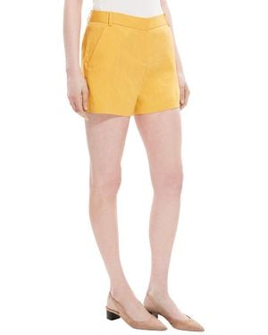 Theory Lynie Sleek Linen-blend Short - Orange