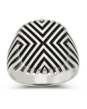 YIELD OF MEN Yield Of Silver Signet Ring - White