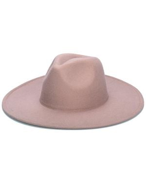 San Diego Hat Faux Felt Wide Brim Fedora - Pink