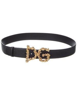 Dolce & Gabbana Dg Logo Leather Belt - Black