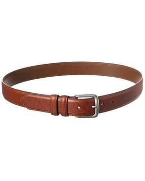 Brass Mark Leather Belt - Brown