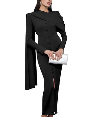 Amanda Royal Midi Dress - Black