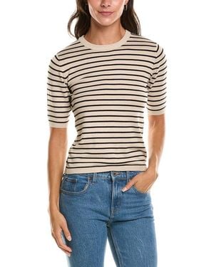 Tahari Striped Knit T-Shirt - Blue
