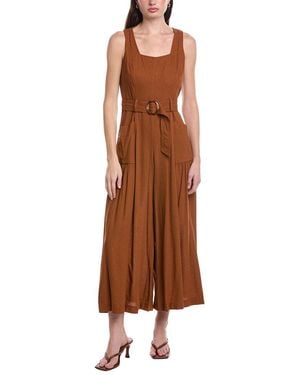 Maison Tara Linen-Blend Jumpsuit - Brown