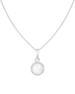 Splendid 6.5-7Mm Pearl Cz Dangle Set - White