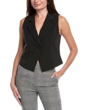 Kenneth Cole One-button Notch Collar Vest - Black