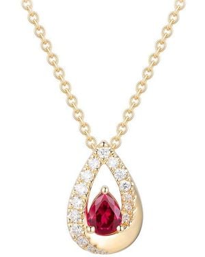 Gregg Ruth 14K 0.55 Ct. Tw. Diamond & Ruby Pendant - White