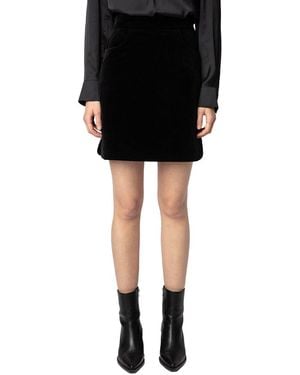 Zadig & Voltaire Jinette Velvet Skirt - Black
