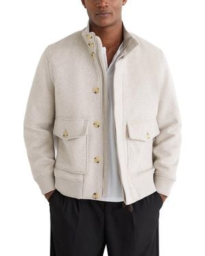 Reiss Hadley Short Wool-Blend Bomber Jacket - Natural