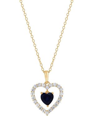 Lab Grown Gemstones Lab-Grown Diamond & Gemstone Pendant - Metallic
