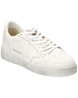 Golden Goose Ball Star Leather Trainer - White